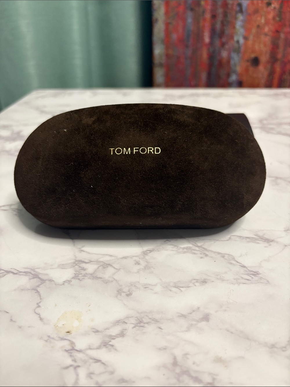 Tom Ford Dark Brown Suede Eyewear Case - Picture 2 of 2